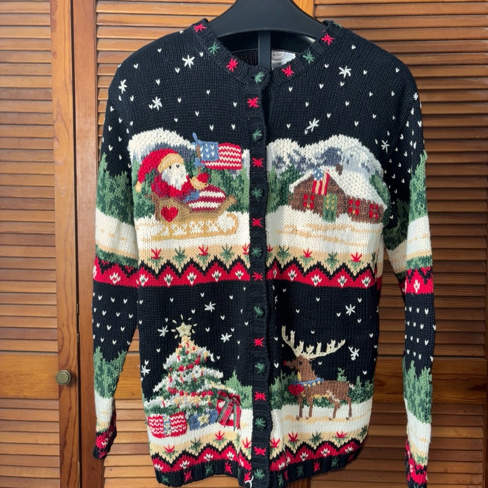 Women's Christmas Cardigan Sweater Sz M